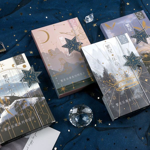 

30 sheets /box golden stamping night stars and peace greeting wishing gifts cards envelopes card gift set