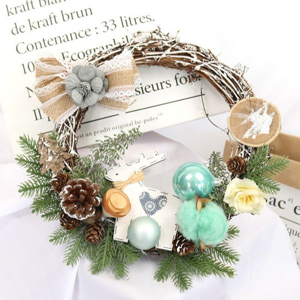 

portable christmas tree wreath plant rattan densifying christmas tree festive party supplies 25cm