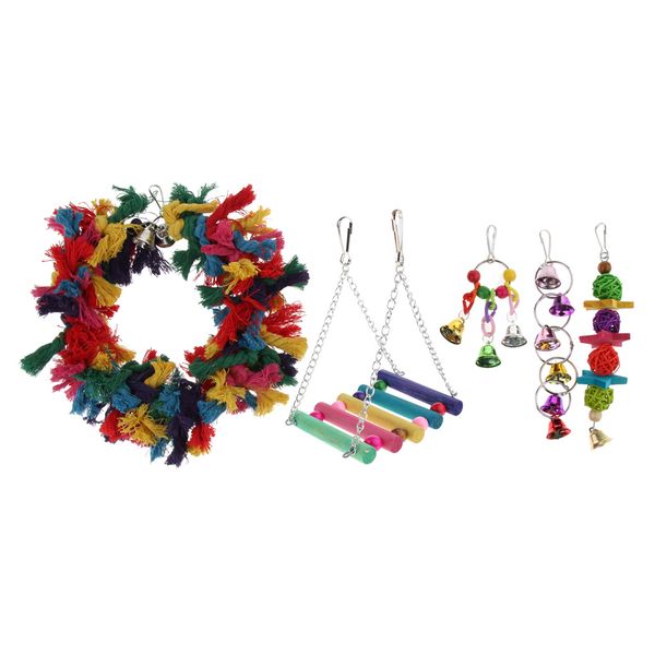 

small animals cage ornament colorful toy set for birds, hamster