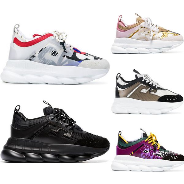 

2020 chain reaction men women luxury designer shoes spotted multi color rubber suede fashion trainers sneakers casual shoes 36-45