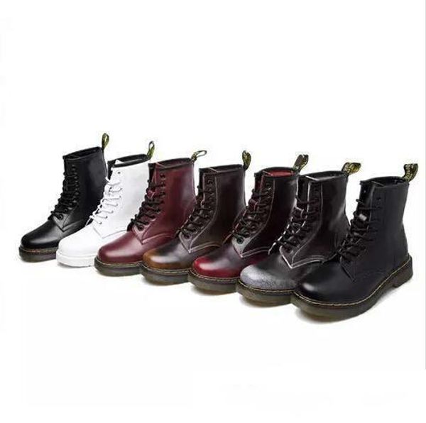 

wholesale new england style genuine leather martin boots martin shoes men&women short boots designer motorcycle boots big size 35-46, Black