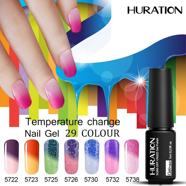 

huration temperature change uv gel varnish gradient chameleon enamel colorful lacquer base coat gel thermo nail polish, Red;pink