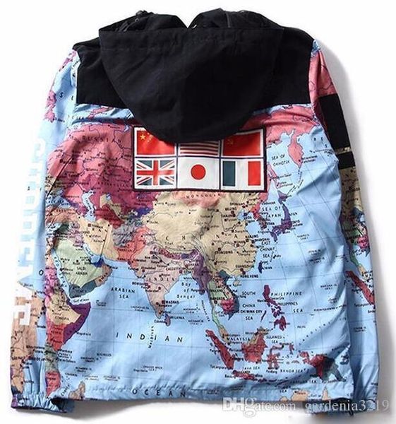 

fashion men brand clothing plus-size military map jacket reflective jackets coats male fashion windbreaker coat hooded embroidery outerwear, Black;brown