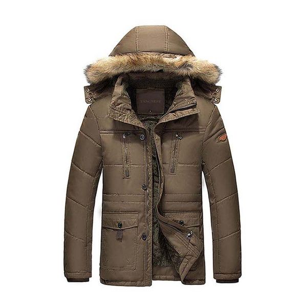 

hee grand men coat 2018 thick warm winter selling cotton-padded coat fittness comfortable plus 3 colors size 5xl mwy220, Black