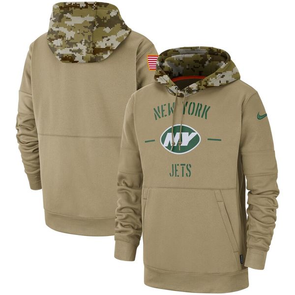 

men women youth new york style jets tan 2019 salute to service sideline therma pullover hoodie, Blue;black