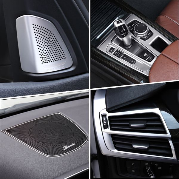 Araba Sticker İç Vites Klima CD Paneli Kapı Kolçak Kapak Trim Oto Aksesuarları için BMW X5 X6 F15 F16 Araba Styling