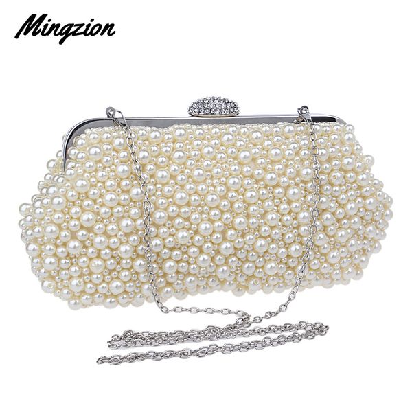 

women messenger beaded women vintage evening bags imitation pearl shell bag shoulder bags,diamonds clutch bag for wedding