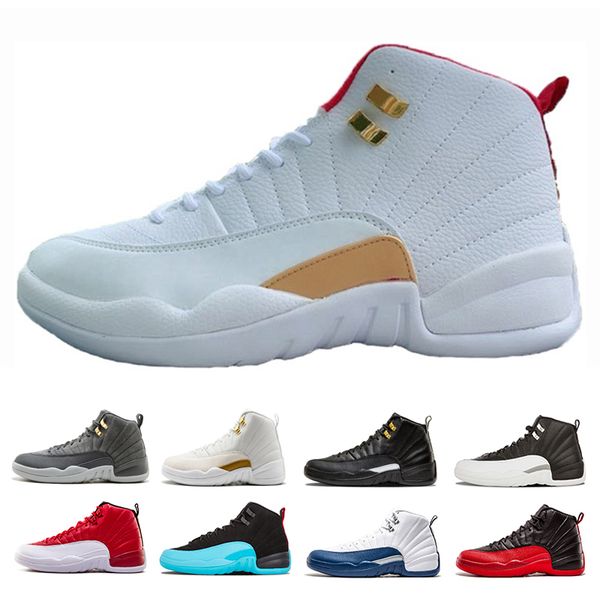 

High Quality 12 12s FIBA Basketball Shoes Men Taxi The Master Dark Grey Bordeaux PRM Gym red playoffs University Blue Sport Trainer Sneakers