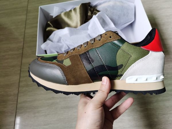 

с коробкой моды любовник дизайнер рок шпильки кроссовки обувь для женщин, мужская мода повседневная обувь рок бегун тренер квартиры обувь, Black