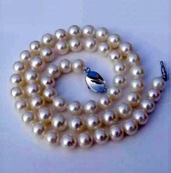 

18 "9-10mm south sea white pearl necklace, Silver
