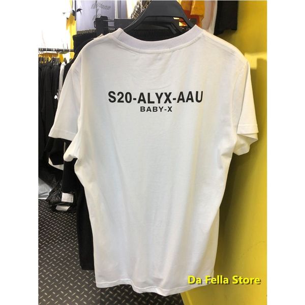 

2020ss new alyx tee 1017 alyx 9sm classic t-shirt 1:1 version black white casual t-shirts men women cy200514, White;black