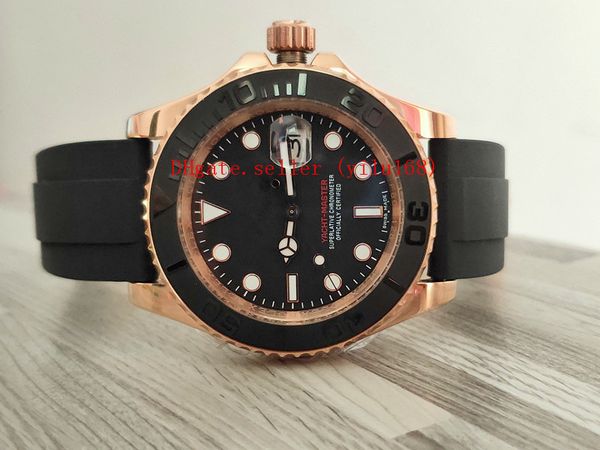 

luxury asia 2813 edition mens automatic 40mm watch men rose gold calendar 116655 sport watches dive rubber wristwatche, Slivery;brown