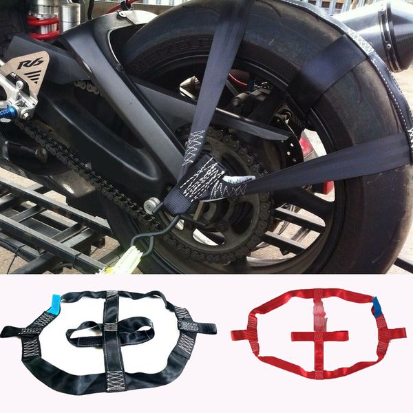 

motorcycle motorbike tie-down rear wheel fixing fastening webbing belt strap