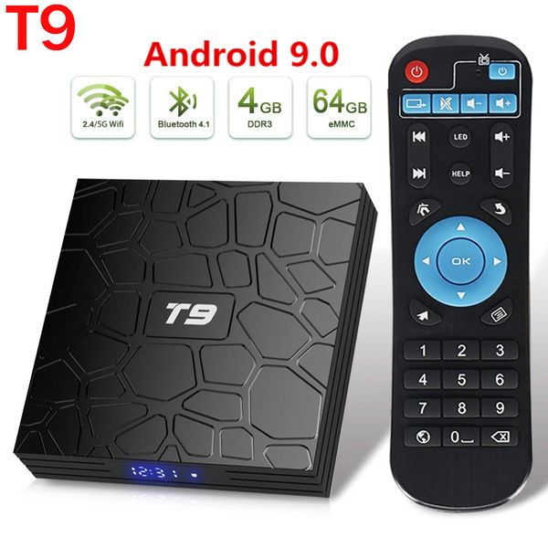 T9 Android 9.0 TV-Box Rockchip RK3318 2 GB + 16 GB Dual Wifi 2,4 G + 5 G mit Bluetooth 4.0 Android-TV-Box X96 Air