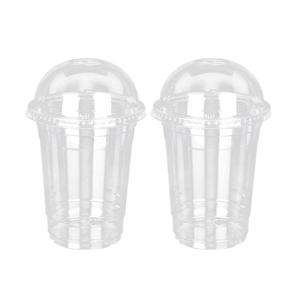 

20/50pcs disposable transparent plastic cup juice cups cold drinks takeaway packaging drinking cup with dome lid