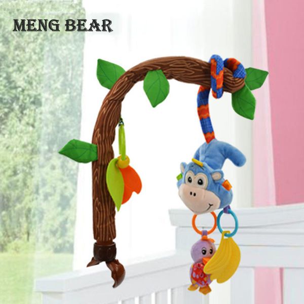 

meng bear baby rattles toys mobiles bendable infant crib hanging toy bed bell music + teethers rustle paper for 0-12 months baby t200429