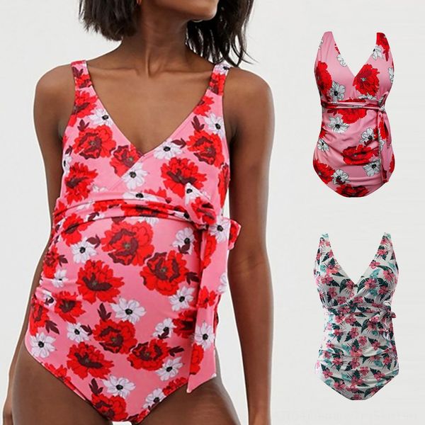 

2019 one-piece pregnant 2019 one-piece pregnant women's swimsuit women's swimsuit, White;black