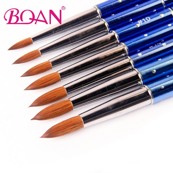 

bqan 1pcs #6#8#10#12#14#16#18 kolinsky sable brush acrylic nail art brush nail art navy blue metal crystal acrylic 2017, Yellow