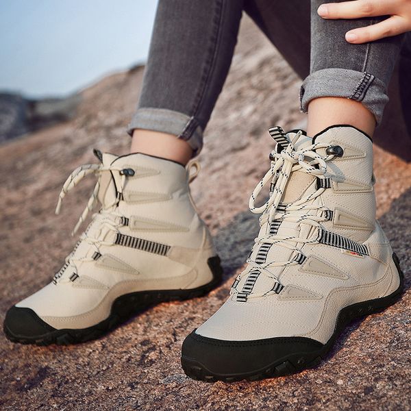

xiangguan winter warm men hiking shoes anti slip sport shoes men cotton lining outdoor sport warm trekking women
