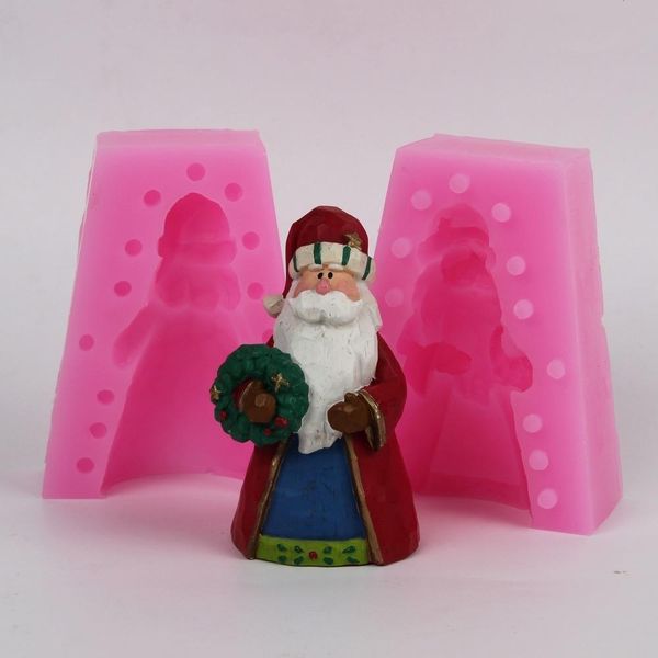 

christmas mold silicone candle christmas santa claus trumpet silicone cake mold