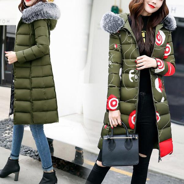 

womens hooded big fur collar winter cotton coat padded hooded double side wear long section female cotton overcoats coats s587, Tan;black