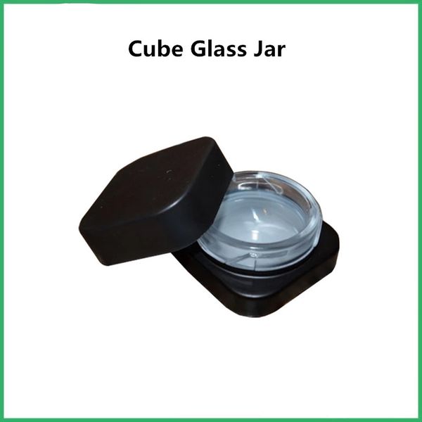 

Куб из стекла Jar Оптовая Concentrate 5ML Премиум Стеклянные площади Баночки для детей Устойчив Крышка Concentrate Jar Бесплатная доставка