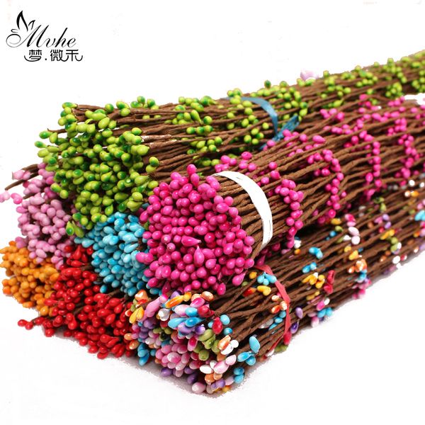 

50pcs 40cm diy flower branch artificial flower wedding decoration garlan bride berry wreath rattan bracelet home party decor