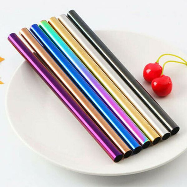 

stainless steel metal drinking straw reusable straws + cleaner brush set kit