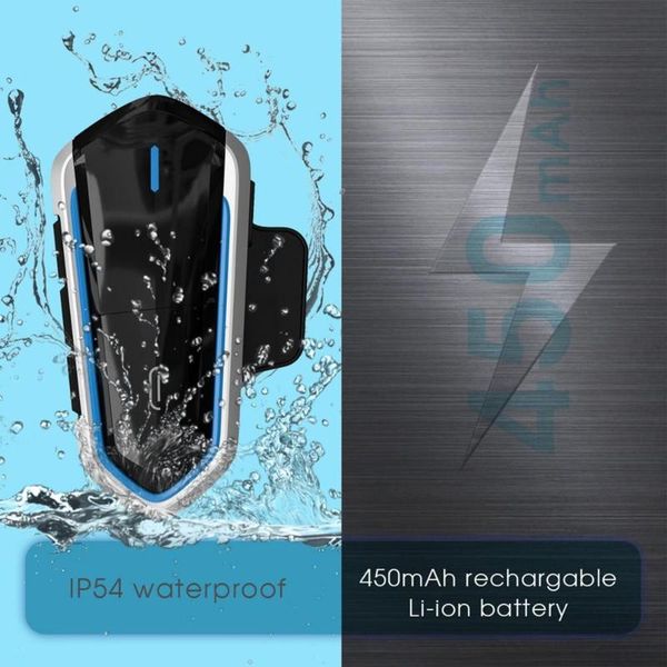 

blue earphone waterproof wireless long standby helmet headset hands easy operation bt motorcycle energy saving music