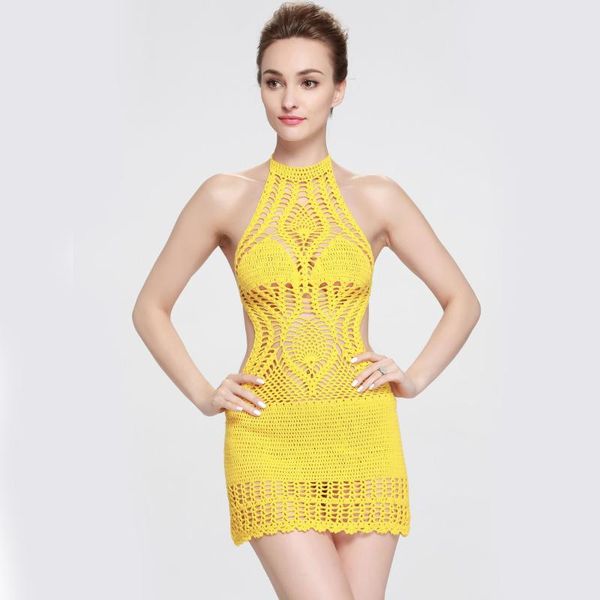 

ql002 cotton hand hook candy color beach swimsuit skirt bikini suit