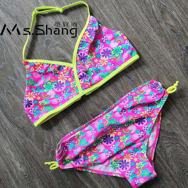 

8-16 years two piece children swimsuit girl bikini kids swimwear printed teenage girl bathing suit cute child swimsuits bikinis