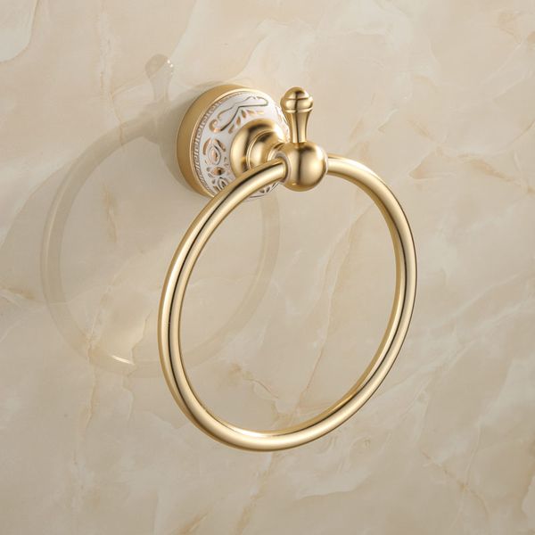 

european space aluminum gold ceramic and brushed towel ring carved towel holders shelf rack bathroom accessories