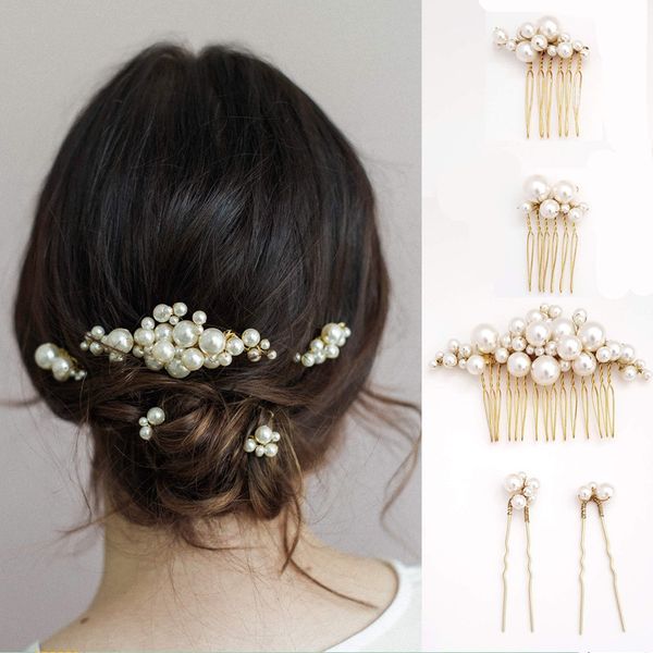2019 Baroque Big Simulated Pearl Hair Pins Clips For Women
