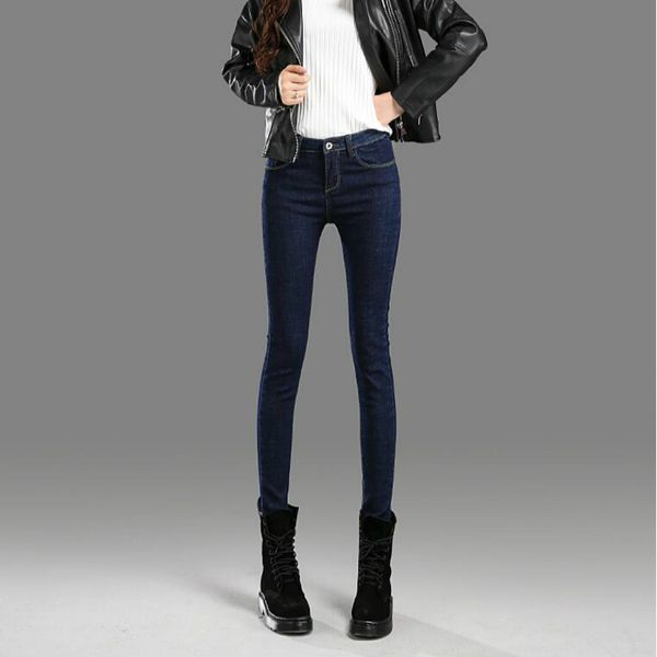 

2020 new spring and summer office lady cotton plus size brand female women ladies girls stretch pencil pants jeans clothes 79413, Blue