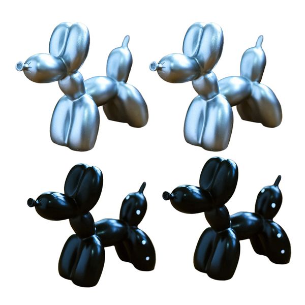 

4pcs resin metallic balloon dog sculpture deskornament shinning surface