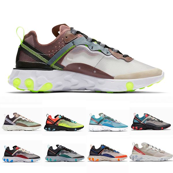 

2019 Total Orange UNDERCOVER x Upcoming React Element 87 Running Shoes Women Blue Chill Sail Green Mist Men Trainer designer Sports Sneakers