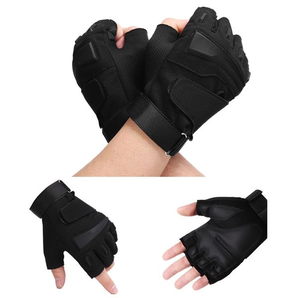 

half finger gym gloves heavyweight sports exercise weight lifting gloves body building training sport fitness, Black