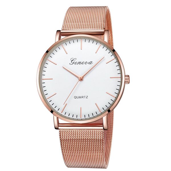 

new recommend watches fashion black quartz watch men women mesh stainless steel casual women dress watch ladies wristwatch gift, Slivery;brown
