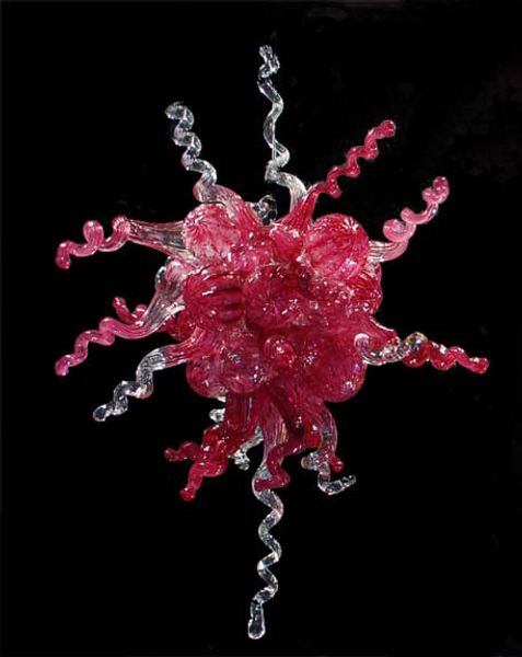 

розовый и прозрачный боросиликатная современная светодиодная люстра, освещающая рождество, декоративный кулон из стекла муранского стекла в