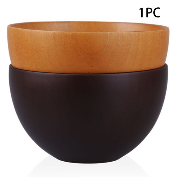 

wooden soup rice bowl japanese style simple home anti-slip tableware