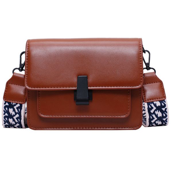 

2020 new women's shoulder bag wild fashion small square bag trend wide shoulder strap ladies messenger retro women