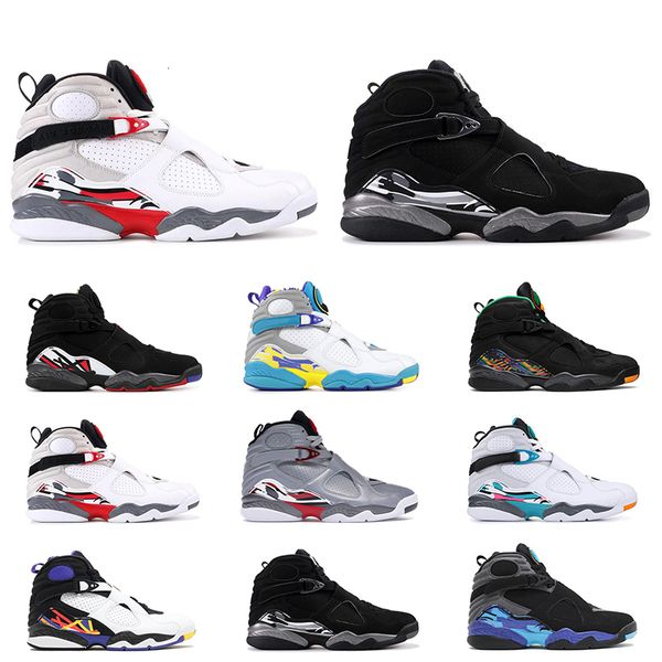 

2019 8s men basketball shoes high valentines day tinker white aqua 3peat reflections of a champion 8 jumpman mens sports sneakers