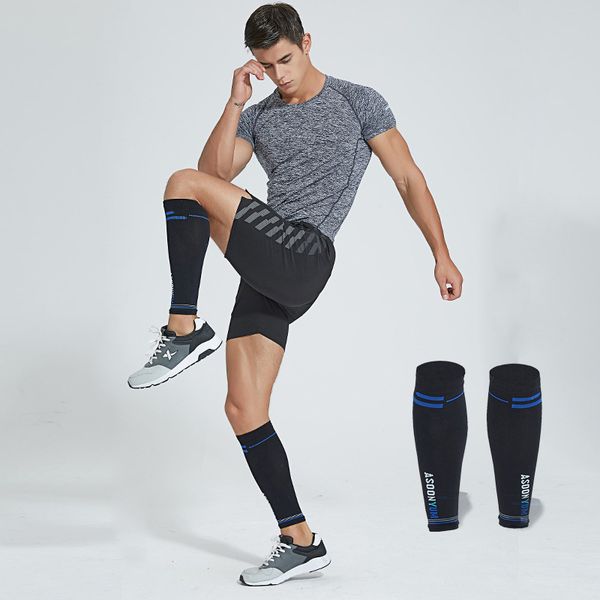 

1pair gym sport football shin guard protector soccer honeycomb anticrash leg calf sleeve compression cycling running, Black;yellow