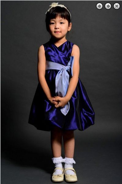 

flower girl dresses for weddings 2020 royal blue wedding gowns communion kids christmas pageant dresses for girls, Red;yellow