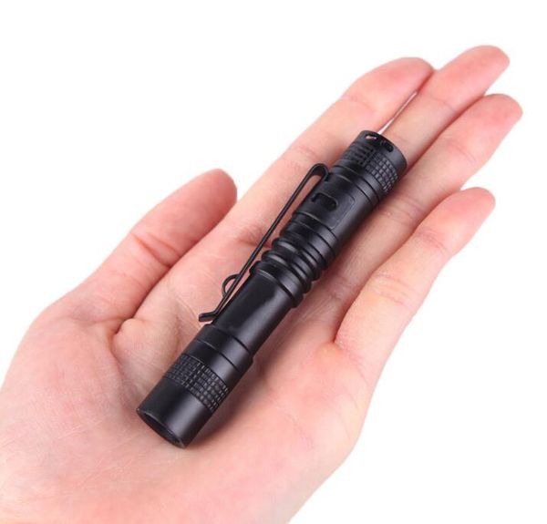 

wholesale dhl mini led flashlights penlight xpe r3 led pocket light lamp clip flashlight camping torch