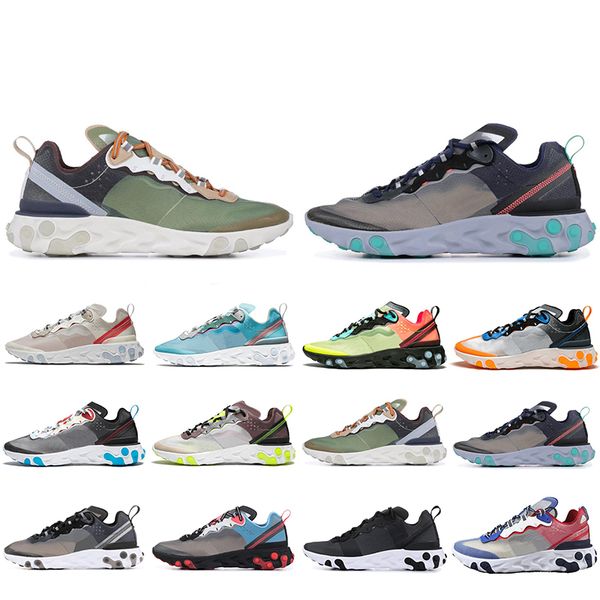 

2019 New React Element 87 running shoes for men women Sail Royal Tint Anthracite VOLT RACER PINK Mens Trainer sports sneakers 36-45