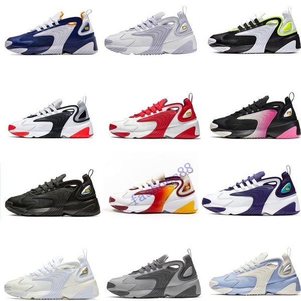 

2019 zoom m2k 2k tekno 2000 triple black white dark grey for mens womens running shoes 90s style designer sports sneakers shoes