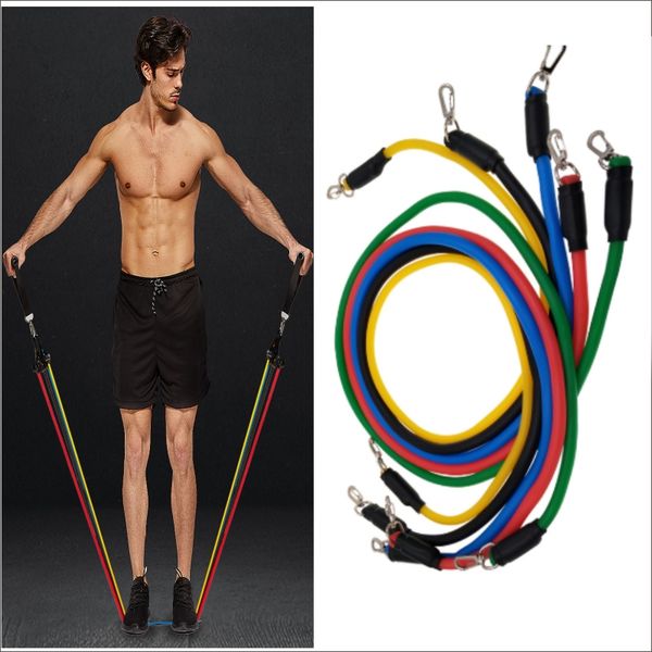 

resistance bands 11 pcs training set fitness gym stretch expander latex tubes pedal excerciser body workout yoga