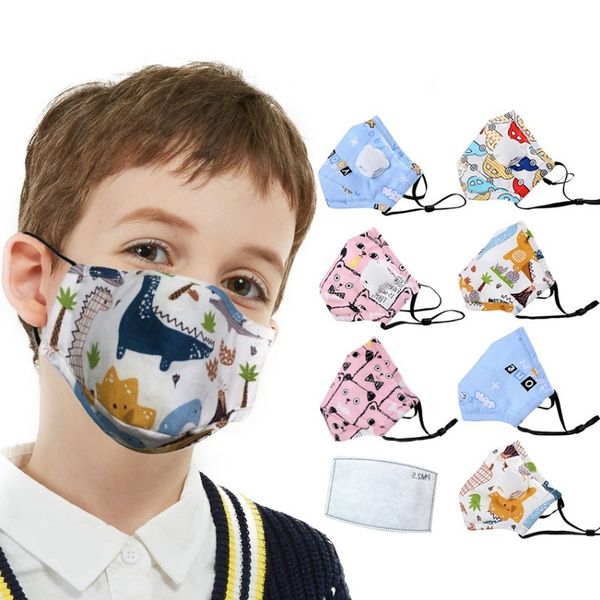 

cartoon 3-10 year old kids mask pm2.5 anti haze cotton mask breath valve anti-dust mouth mask activated carbon filter respirator