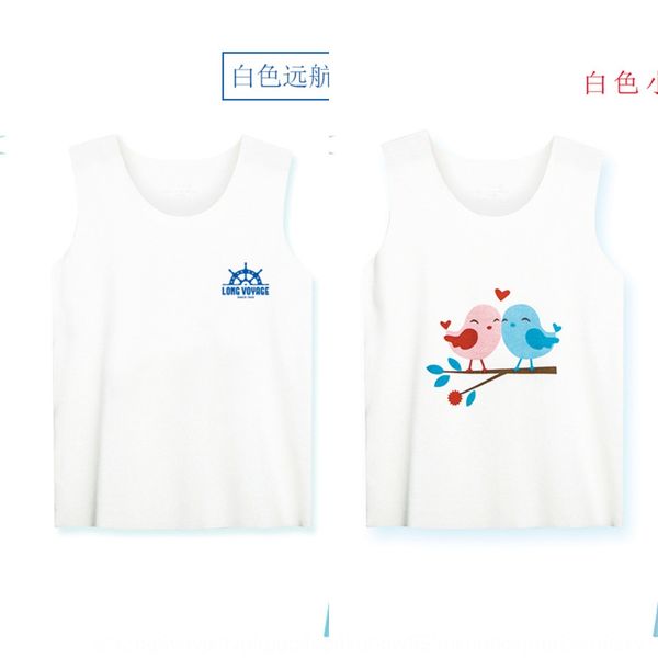 

children's traceless cotton thin boys' modal girls vest vest vest' color cotton sleeveless baby i-print base top, Blue